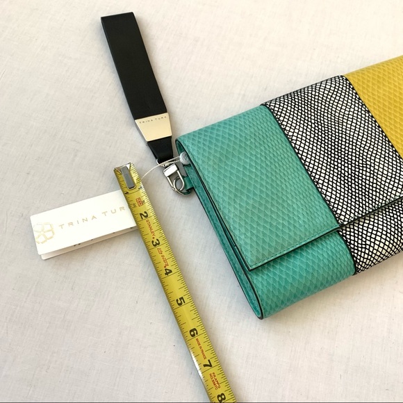 Authentic Trina Turk Tri Colored Leather Clutch - Picture 11 of 11
